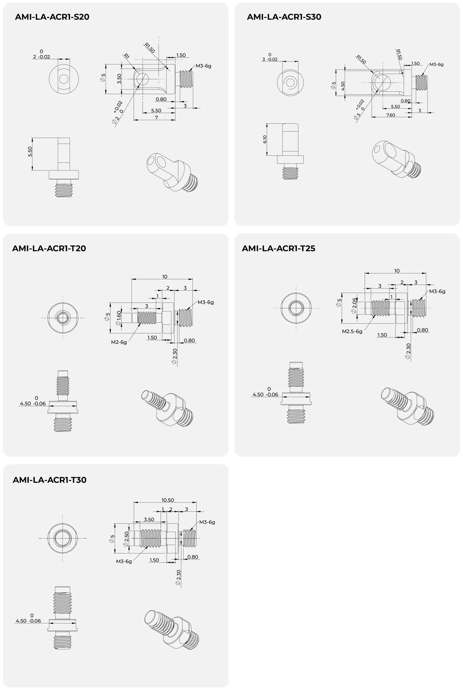 Inspire Robots Schubstangenkupplungen AMI-LA-ACR1 (S20, S30, T20, T25, T30) - Aufbau und Hauptkomponenten