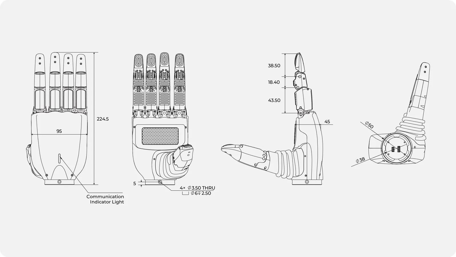 Inspire Robots RH5DG2 - Aufbau und Hauptkomponenten